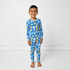 Blue Cookies & Milk Two-Piece Pajama Set