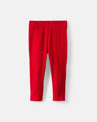 Candy Red Ribbed Legging