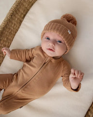 Chestnut Brown Ribbed Zippy