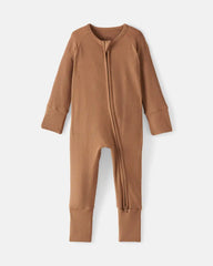 Chestnut Brown Ribbed Zippy