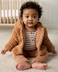 Chestnut Brown Stripe Henley Bodysuit