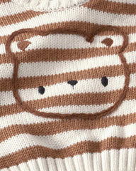 Chestnut Brown Stripe Bear Sweater