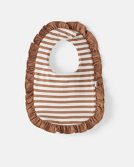 Chestnut Brown Stripe Ruffle Bib