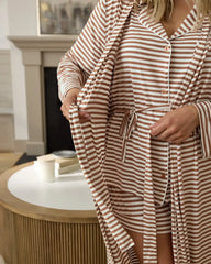 Chestnut Brown Stripe Women's Robe
