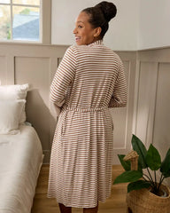 Chestnut Brown Stripe Women's Robe