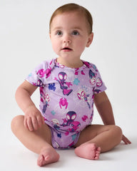 Spidey & His Amazing Friends Purple Tiny Webs Short Sleeve Bodysuit