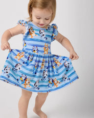 Bluey Dance All Day Flutter Skater Dress with Bodysuit