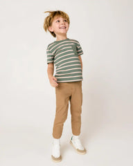 Moss Stripe Relaxed Pocket Tee