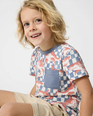 Shark Fin Checks Relaxed Pocket Tee