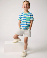 Blue Bolt Stripes Relaxed Pocket Tee