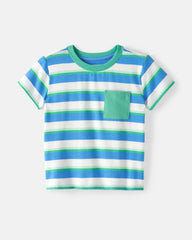 Blue Bolt Stripes Relaxed Pocket Tee