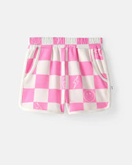 Cheery Checks Pink Dolphin Shorts