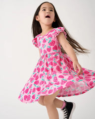 Sweet Strawberries Flutter Twirl Dress