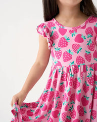 Sweet Strawberries Flutter Twirl Dress