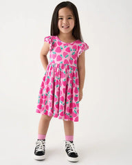 Sweet Strawberries Flutter Twirl Dress