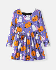 Moonlit Magic Purple Bow Back Skater Dress