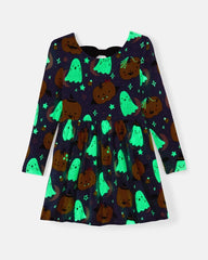 Moonlit Magic Purple Bow Back Skater Dress