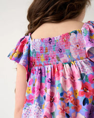 Sweet Sprigs Smocked Flutter Top
