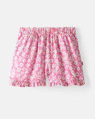 Sweet Pink Petals Ruffle Shorts