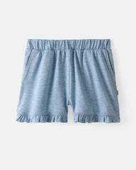 Heather Blue Ruffle Shorts