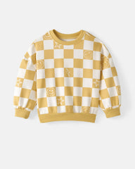 Cheery Checks Drop Shoulder Crewneck
