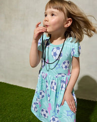 Aqua Soccer Stars Skater Dress