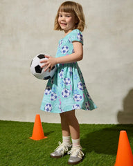 Aqua Soccer Stars Skater Dress
