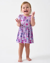 Spidey & His Amazing Friends Purple Tiny Webs Skater Dress with Bodysuit