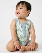 Palm Dunes Henley Romper
