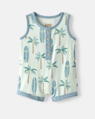 Palm Dunes Henley Romper