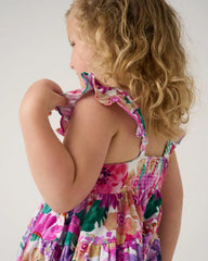 Hibiscus Blooms Tiered Flutter Dress