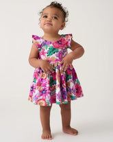 Hibiscus Blooms Tiered Flutter Dress with Bloomer