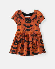 Midnight Mischief Bow Back Skater Dress with Bodysuit