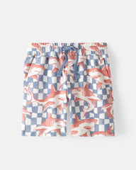 Shark Fin Checks Drawstring Shorts