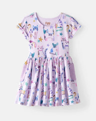 Whiskers & Wags Purple Patch Pocket Dress