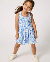 Azure Garden Cross Back Skater Dress