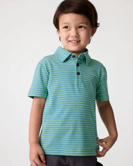 Fresh Green Heather Stripes Polo Shirt