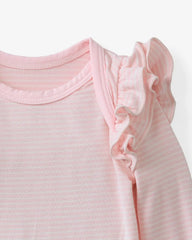 Prima Pink Stripe Flutter Bodysuit