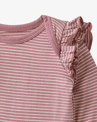 Rosewood Stripe Flutter Bodysuit