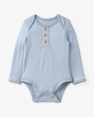 Light Fog Stripe Henley Bodysuit