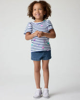 Smiley Stripes Double Flutter Tee