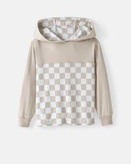 Stone Checks Relaxed Hooded Tee