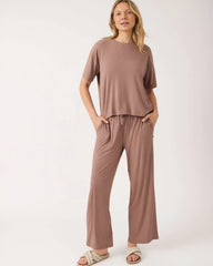 Hazy Brown Women's Ribbed Boxy Tee