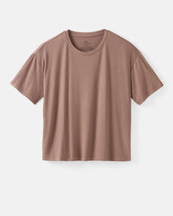 Hazy Brown Women's Ribbed Boxy Tee