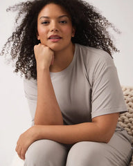 Dove Gray Women's Ribbed Boxy Tee