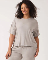 Dove Gray Women's Ribbed Boxy Tee