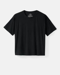 Black Women's Ribbed Boxy Tee