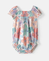 Shoreline Blooms Smocked Bubble Romper
