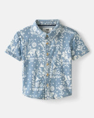 Bandana Blues Denim Button Down Polo