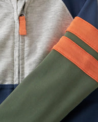 Moss Colorblock Zip Hoodie